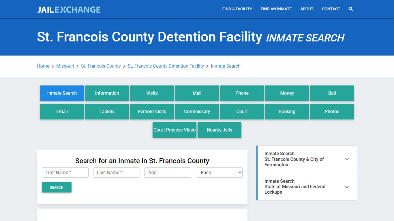 St. Francois County Detention Facility Inmate Search - Jail Exchange