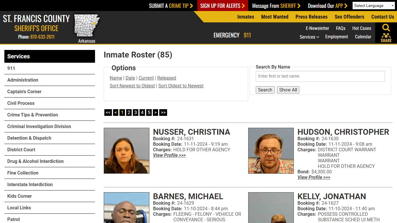 Inmate Roster (82) - St. Francis County Sheriff